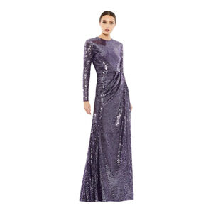 Mac Duggal Purple Sequin Embellished Gown